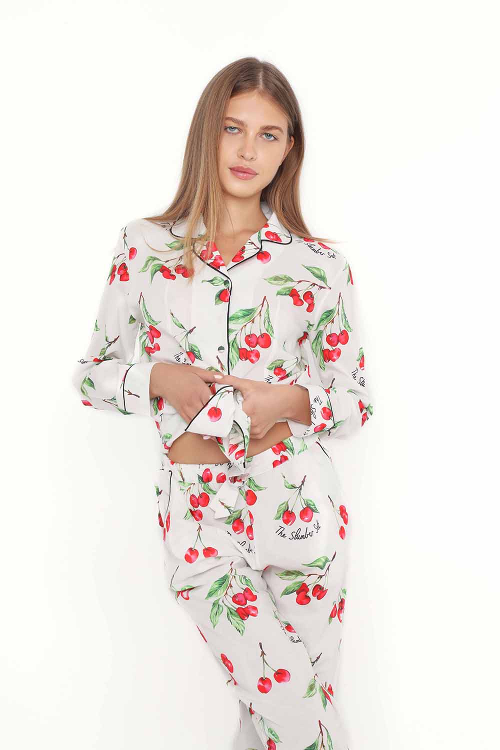 Ladies Slumber Classic PJ Set - Cherry Print