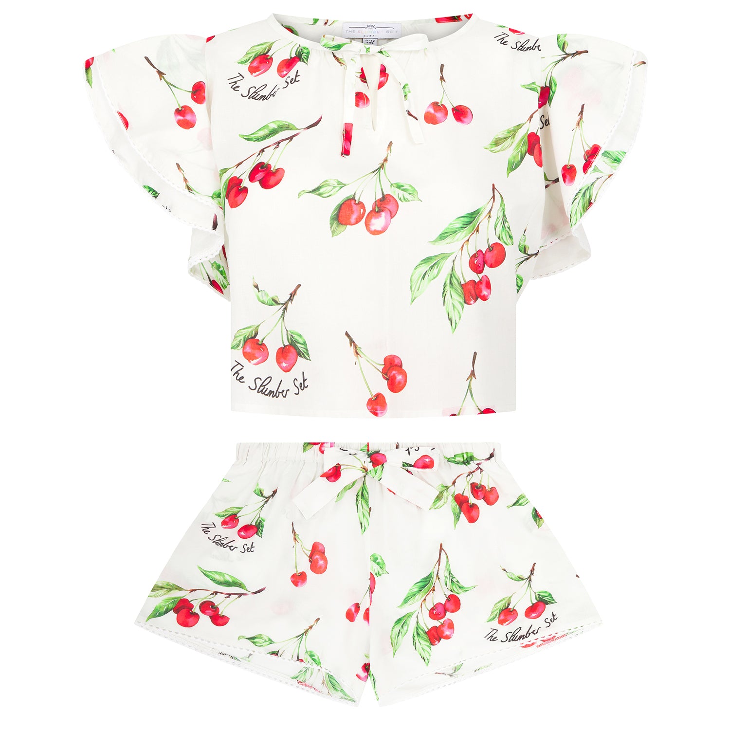 Mini-Me Frill Top & Short Set - Cherry Print